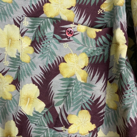 Vintage Haband Floral Polo Shirt Size Large - Picture 2 of 6